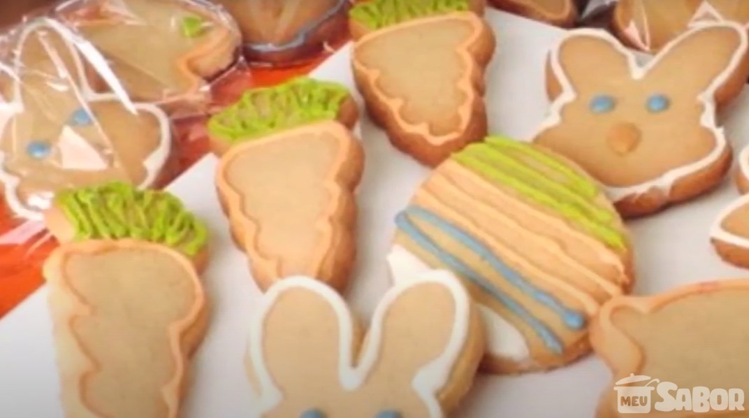Aprenda a fazer Biscoitos amanteigados decorativos para a pascoa